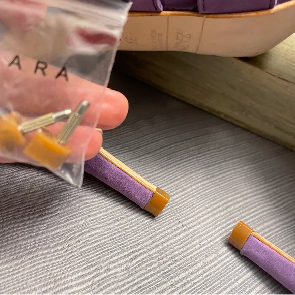 NWT Zara Purple Suede Stiletto Heels Made in Spain 39 - Picture 12 of 12